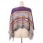 ミッソーニ (Missoni) ニットポンチョ 羊毛など パープルミックス