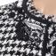 ジャンバティスタ ヴァリ (Giambattista Valli) 刺繍入り丸襟コート ラメ 千鳥格子