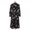 アーデム (ERDEM) 長袖ワンピース レーヨンジャージー ブラックプリント