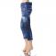 ディースクエアード (Dsquared2) 1975クールガールクロップドジーンズ コットンストレッチ ブルーデニム 30%