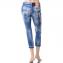 ディースクエアード (Dsquared2) 裾フリンジクールガールクロップドジーンズ コットンストレッチ ライトブルー 30%