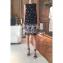 ジャンバティスタ ヴァリ (Giambattista Valli) ノースリブブラウス シルクオーガンジー ブラックプリント
