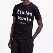 エチュード (etudes) ロゴプリントTシャツ コットン ブラック 30% OFF