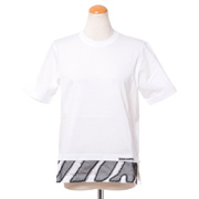 ディースクエアード (Dsquared2) ゼブラ模様裾切替えTシャツ コットン ホワイト 30%